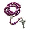 62KD Vintage Rosary Catholic Prayer Bead Necklace Christ Jesus for Cross Pendant Neck