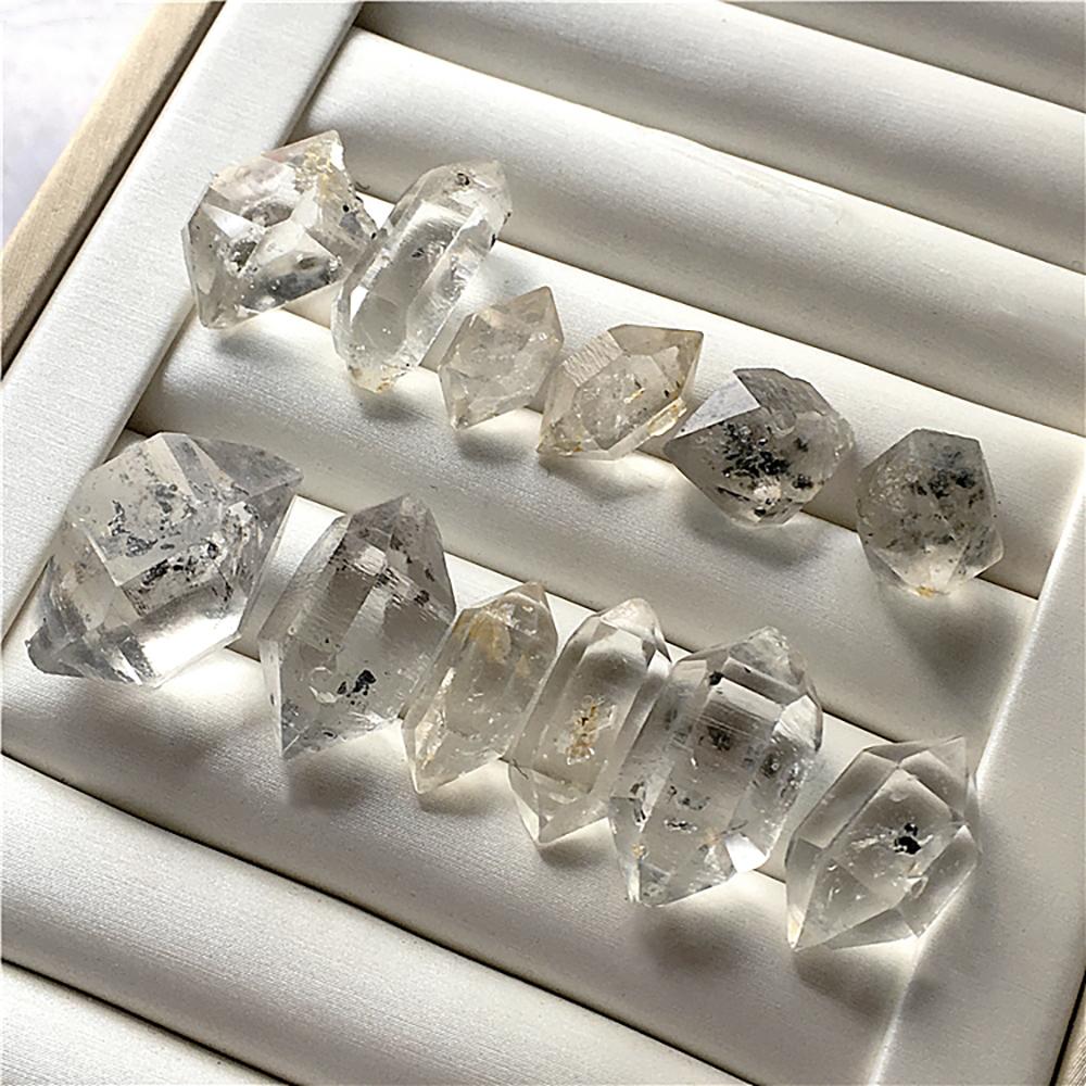 Natürlicher Herkimer-Diamant Weißer Kristall Mineral Energie Roher Stein Kristall Reiki Heilkristalle Kraft Heimdekoration 1-10G