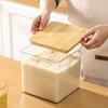 Large Square Flour Sugar Storage Container Airtight Plastic Food Jar with Wooden Lid for Flour Sugar Cookies Rice Coffee Beans Kitchen Pantry
