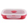 350ml Rectangle Silicone Bento Box Collapsible Lunch Box Microwave Food Container (Red)