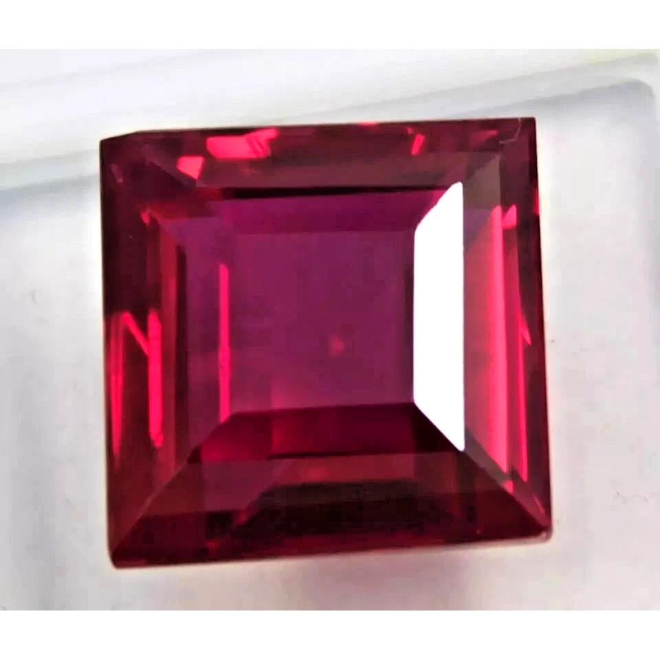 Natural Princess Cut Red Ruby Loose 14 Ct Certified Faceted Gemstone