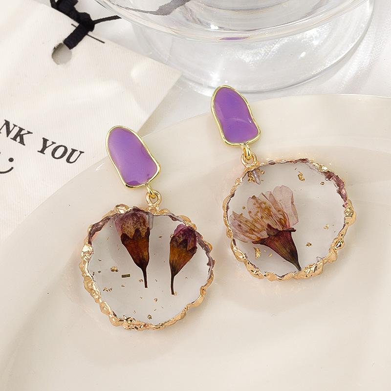 Dried Flower And Preserved Flower Earrings
