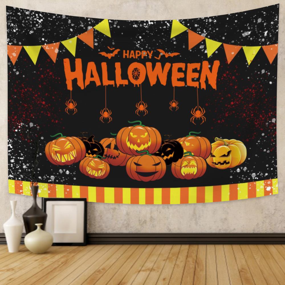 Home Decor Tapestry Witch Pumpkin Halloween Party Ation  Living Room Bedroom Wall  Backdrop Fabric