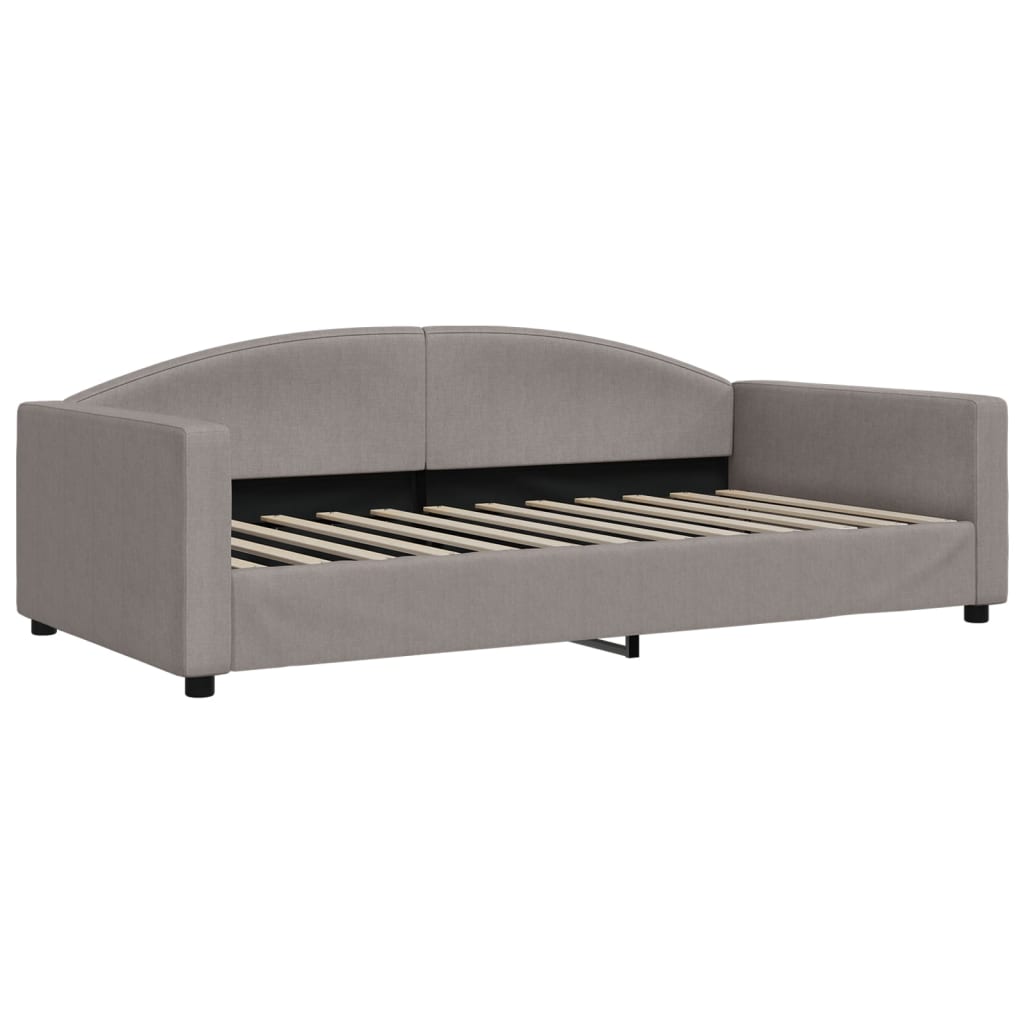 Extendable Daybed with Drawers Taupe 100x200 cm Fabric