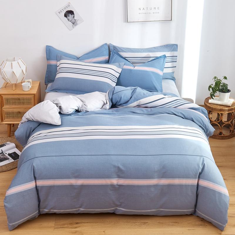 Abstract Geometric Bedding Set Queen Size Geometry Rectangle Square Cotton Duvet Cover Pink Purple Comforter Cover for Boys Girl