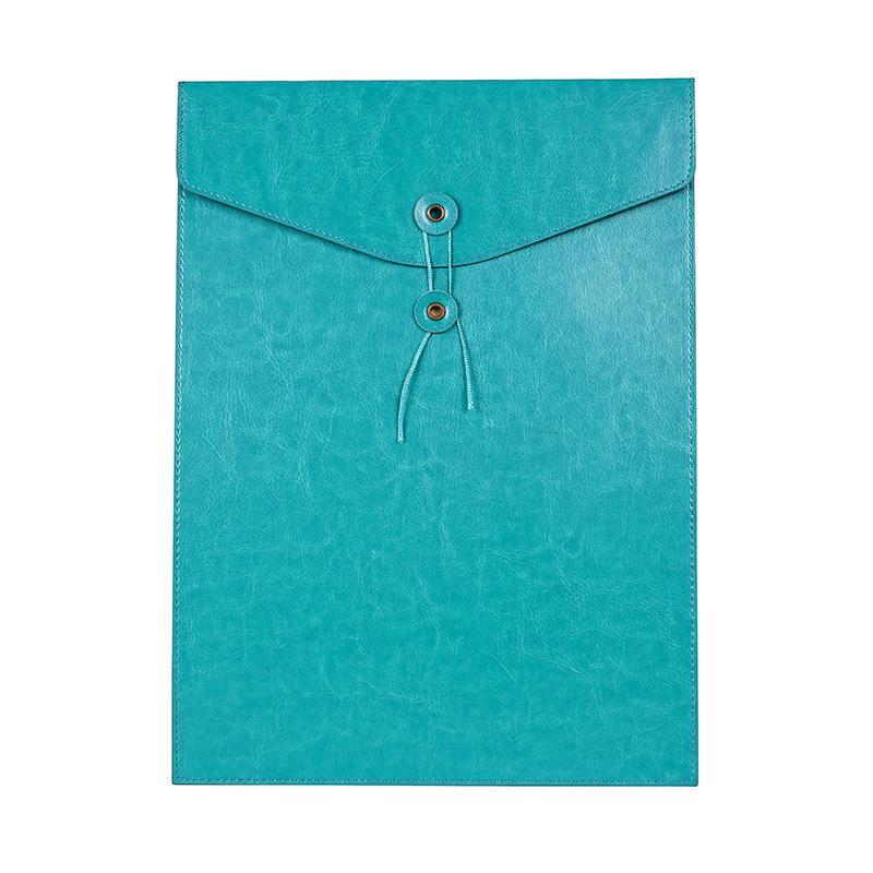A4 Leather File Bag - Large Capacity Vertical/Horizontal Office Storage for Contracts, Receipts, Tablets, and Documents.