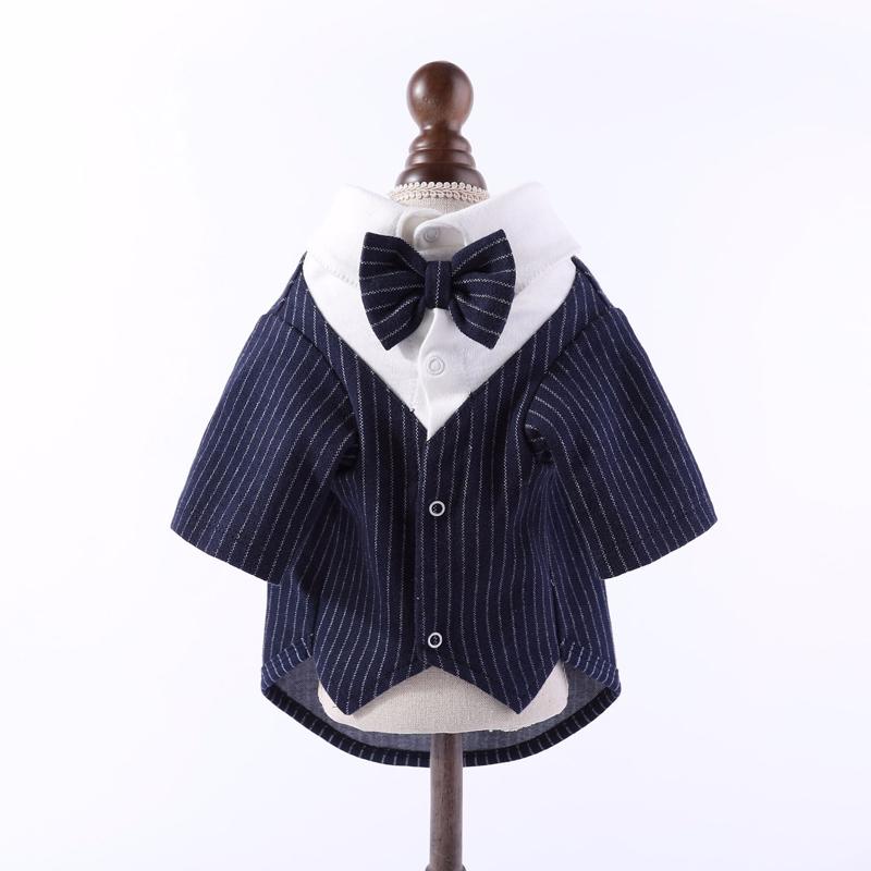 Gentleman Dog Clothes Wedding Suit Formal Shirt For Small Dogs Bowtie Tuxedo Pet Outfit Halloween Christmas Costume For Cats