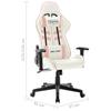 Gaming Chair In White and Pink Artificial Leather