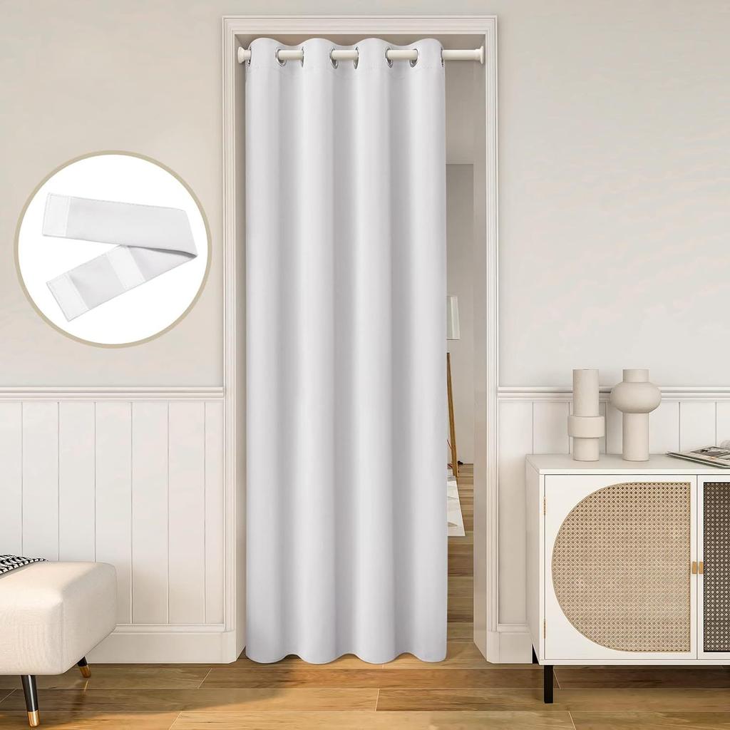 No Punching Finished Product, High Blackout Privacy Door Curtain, Wardrobe Curtain, Heat Insulation And Noise Reduction, Solid Color Curtain