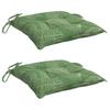 Seat Cushion Set 2 Pcs Leaf Pattern 50x50x7 Cm Fabric