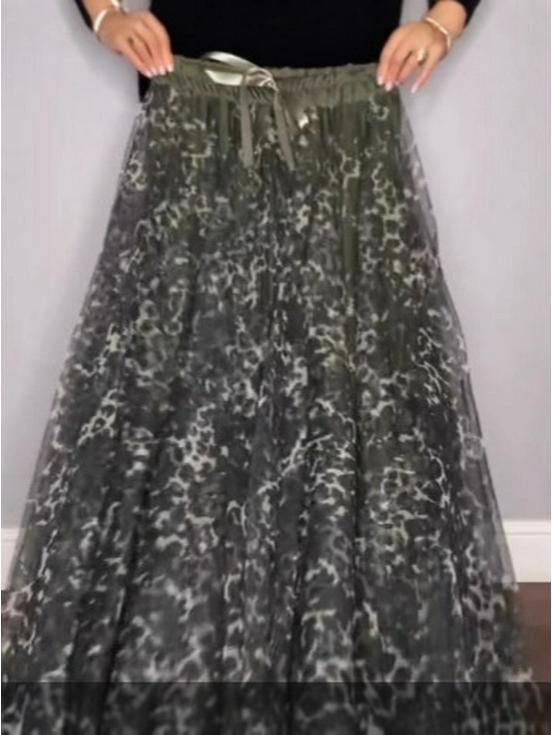 2025 European Style Women's Solid Sequin Mesh Skirt - Casual Fashion