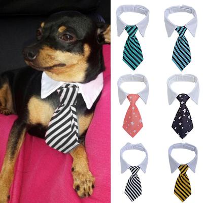 Puppy Accessories Striped Tuxedo Collar Bow Tie Formal Dog Necktie