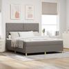 LED Boxspring Bed with Headboard Taupe 180 X 200 Cm Fabric