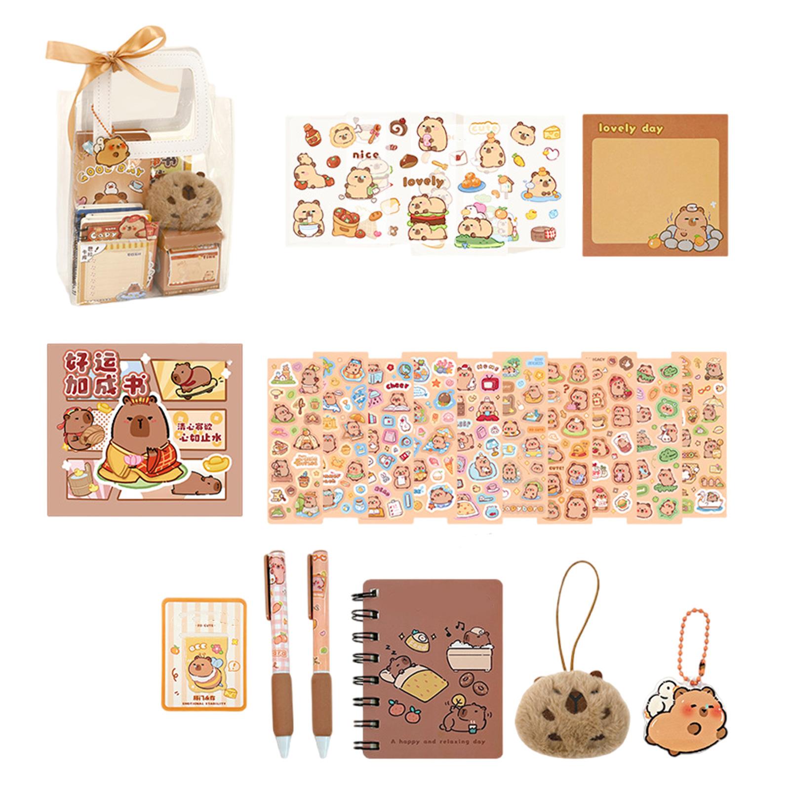 

Канцелярские принадлежности для школы и студенчества включают в себя блокнот, бумагу для заметок, шариковую ручку, закладки, пенал, наклейку, линейку, брелок A