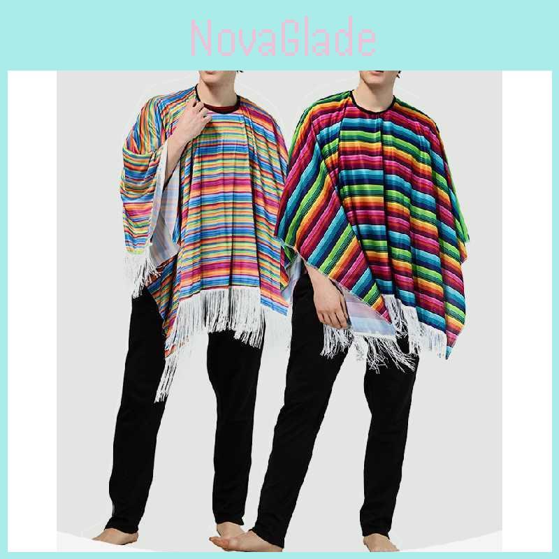 Mexican Cultural Style Cloak With Organic Cotton For Traditional Party Dress