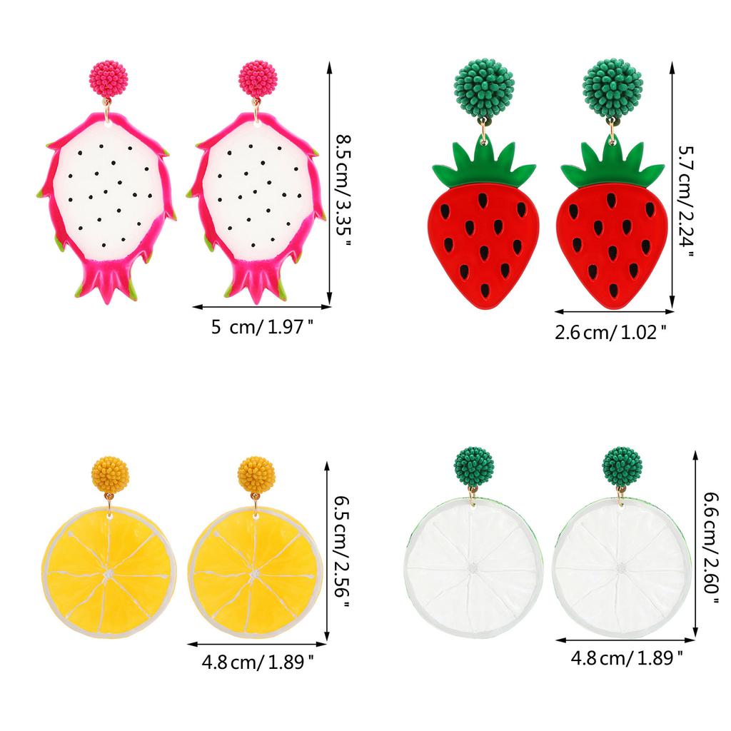 Eye Catching Fruit Earrings for Summer Sweet Simulated Fruit Earrings Stylish Dangle Drop Ear Rings Women Accessories