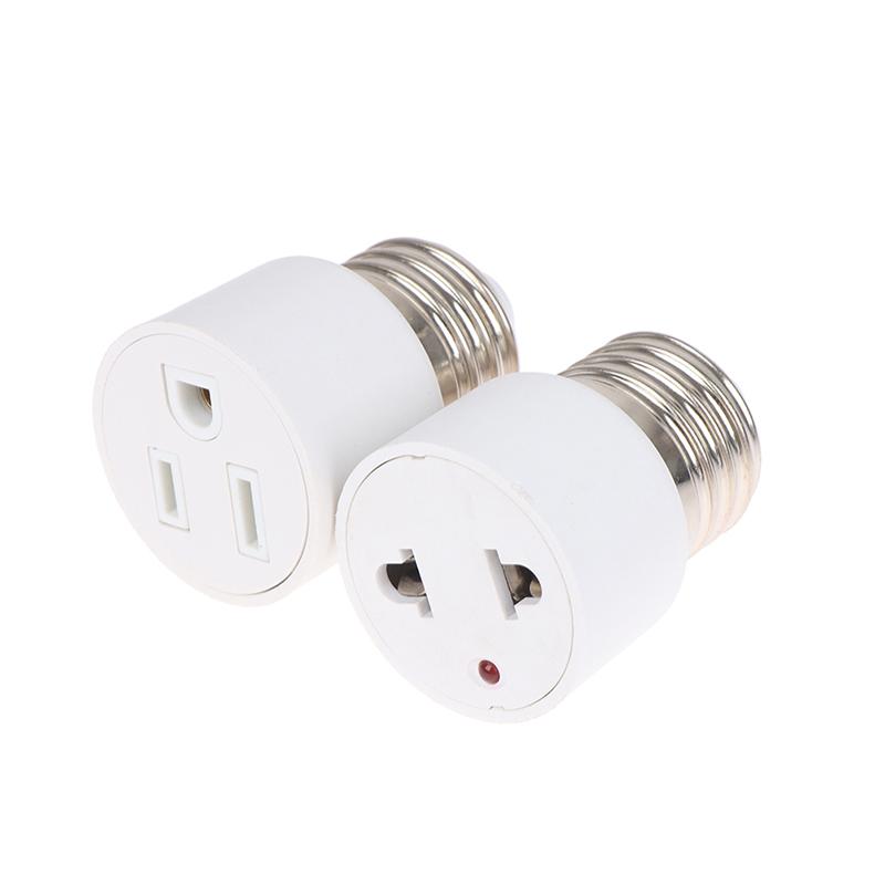 E26 E27 Screw B22 Bayonet Lamp Holder  To Us Eu Ac Power Plug Adapter Converter