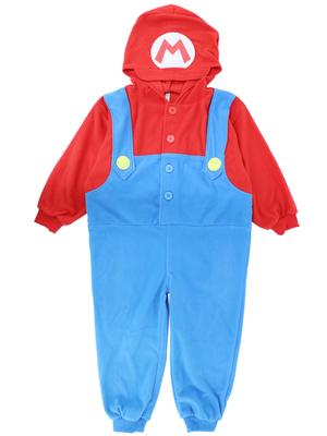 Super Mario Kids Pajamas Kigurumi Long Sleeve Micro Fleece Red 110cm 130cm 150cm [Kaitac Family] (150cm, Red)