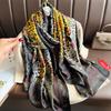 New silk scarf new silk satin printed shawl holiday fashion sunscreen long section simulation silk scarf