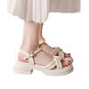 Sandals women's 2025 new summer outer wear thick-soled word with fairy style with skirt leather Roman beach shoes