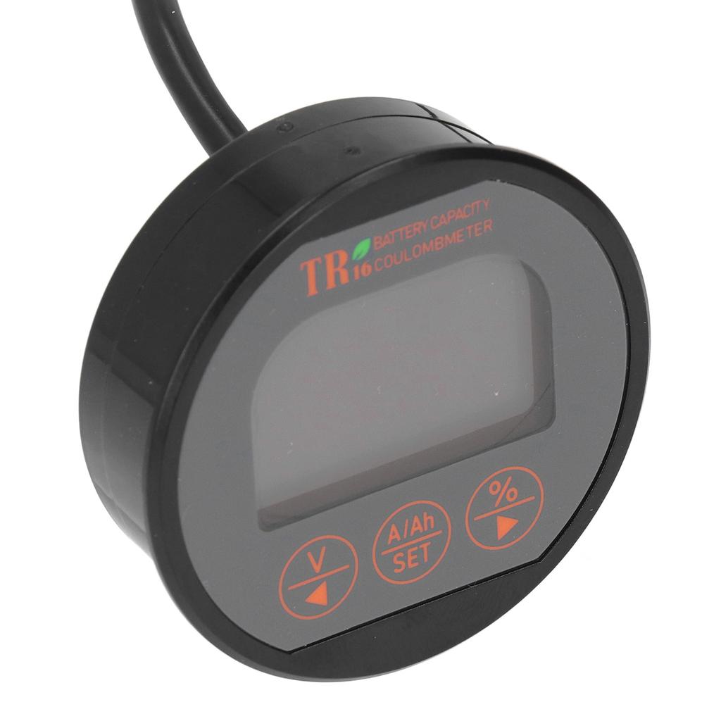 Battery Meter Waterproof Round Accurate Measurement 8‑120V Range Battery Capacity Tester for Electric Car 100A