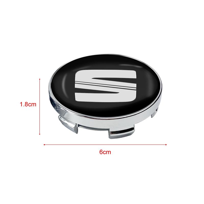 4Pcs 60MM Car Wheel Center Hub Cap Car Accessories For SEAT Leon FR Altea Ibiza Cordoba Alhambra Arona Ateca Exeo