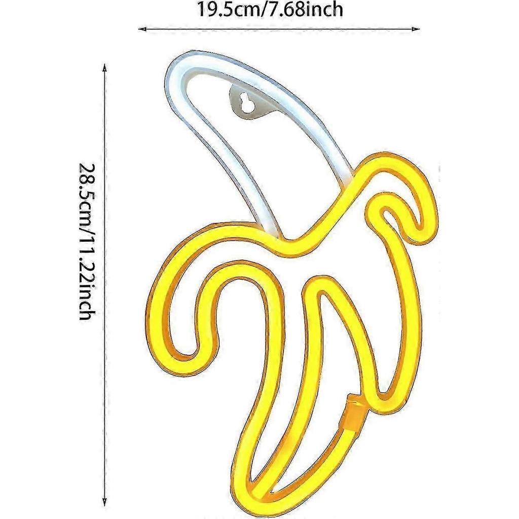 Banana Neon Light LED Wall Neon Sign for Home Decor Battery and USB Operated Neon Night Light Neon Light Sign for Kids Bedroom Christmas Party Wedding