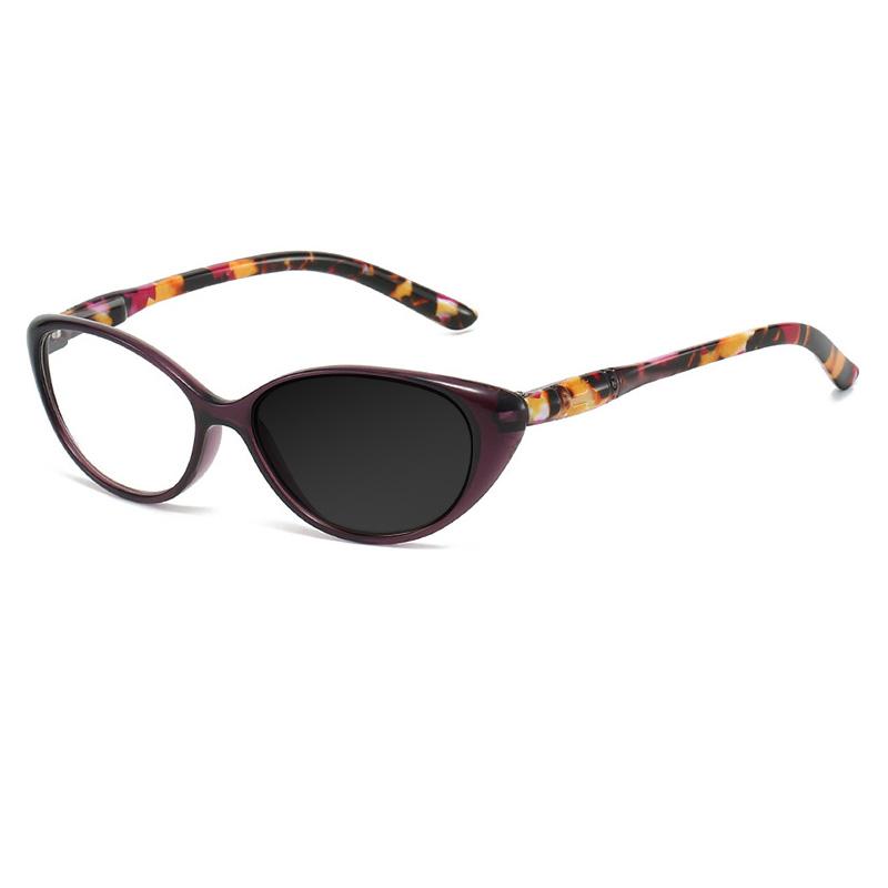 Fashion Cat Eye Print Reading Glasses Photochromic Anti Blue Light Women Hyperopia Eyewear 0 +1.5 +2.5 +3.5