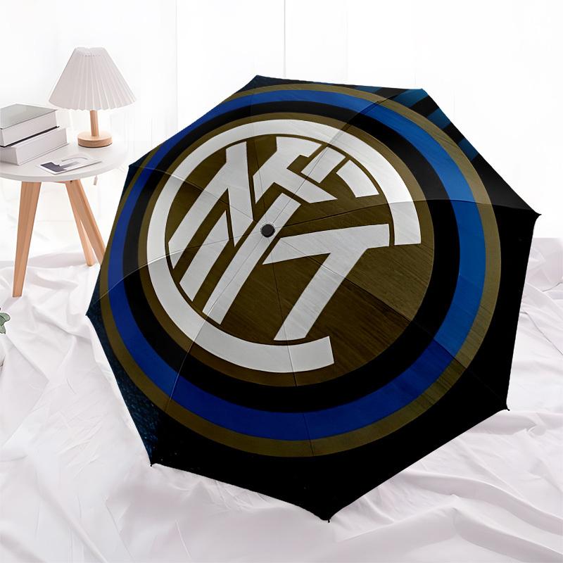 Inter Milan, Badge- Automatic Opening and Closing, 8-rib Structure Portable Umbrella, Suitable for Men and Women in All Seasons - Perfect Gi