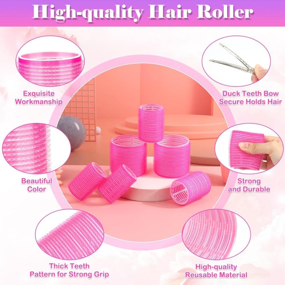 30PCS Heatless Hair Curlers Rollers with Clips Self Grip Hair Roller Set Women Hairdressing Curler Curl Salon Hair Styling Tools