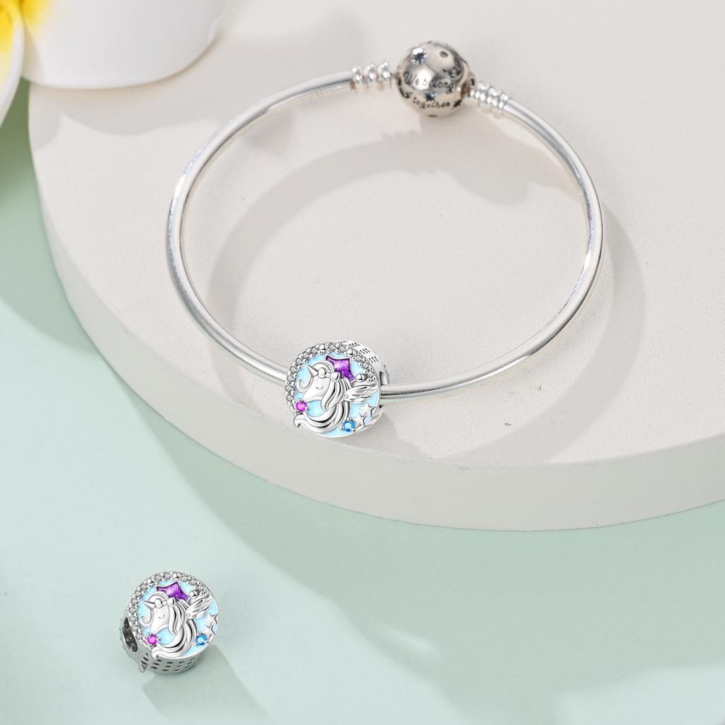 Pingentes Originais Cobre Unicórnio Contas Sonho Encaixe Pulseira Joias Femininas Fazer Presente Diy