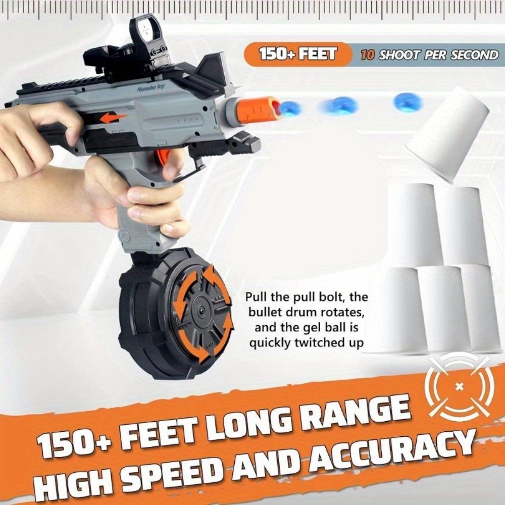 Pistol cu ​​gel de jucărie Pistol pentru copii cu pistol cu ​​glonț moale potrivit pentru 14 băieți și fete și adulți Joc în aer liber Jucărie cu pistol fals echipat cu baterie