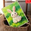 Framed Pearl Painting Kit Cute Rabbit Pattern DIY 3D Bead Canvas Art Creative Leisure Craft Home Decoration Handmade Gift Wall Decor Hobby Project