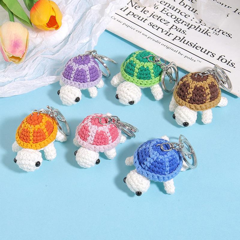 1pz Portachiavi Tartaruga Adorabile, Tartaruga Peluche Miniatura Uncinetto Fatto a Mano Ornamento da Appendere