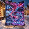 Demon Slayer Pattern Blanket for Home Decoration, Bed, Sofa, Car Travel, Camping, Suitable for All Seasons, Birthday Christmas Gift