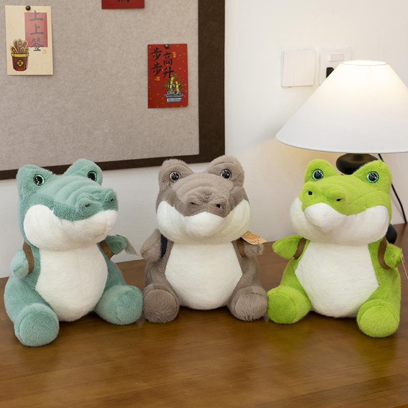 1/20-45cm Cute Crocodile Backpack Plush Toy Soft Stuffed Animal Doll for Boys Girls Birthday Gifts
