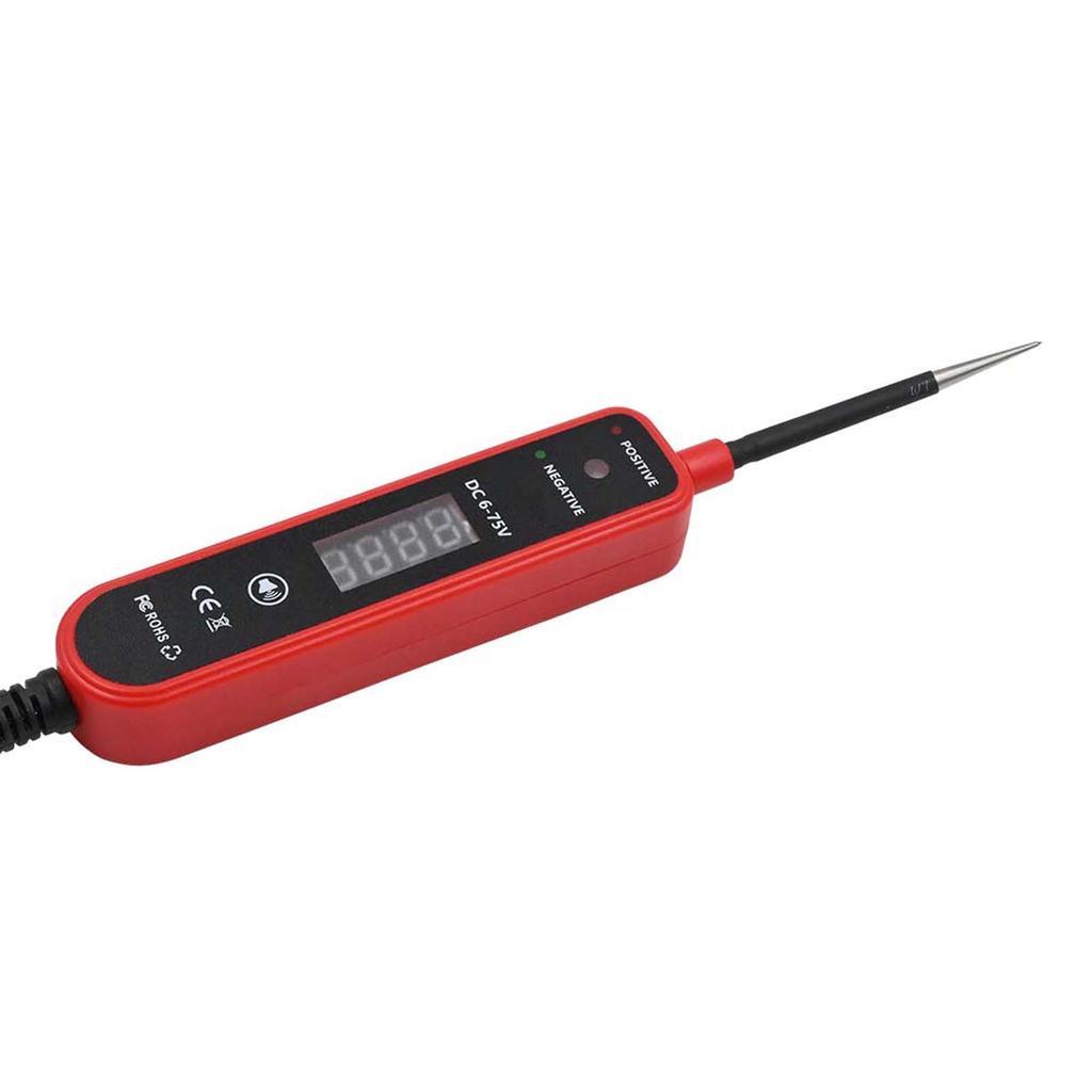 Automotive Circuit Tester 6-75V  , LED Digital Display Auto Electrical Test Light with Voltage Detection, Polarity and Continuity Checker for Car Tru
