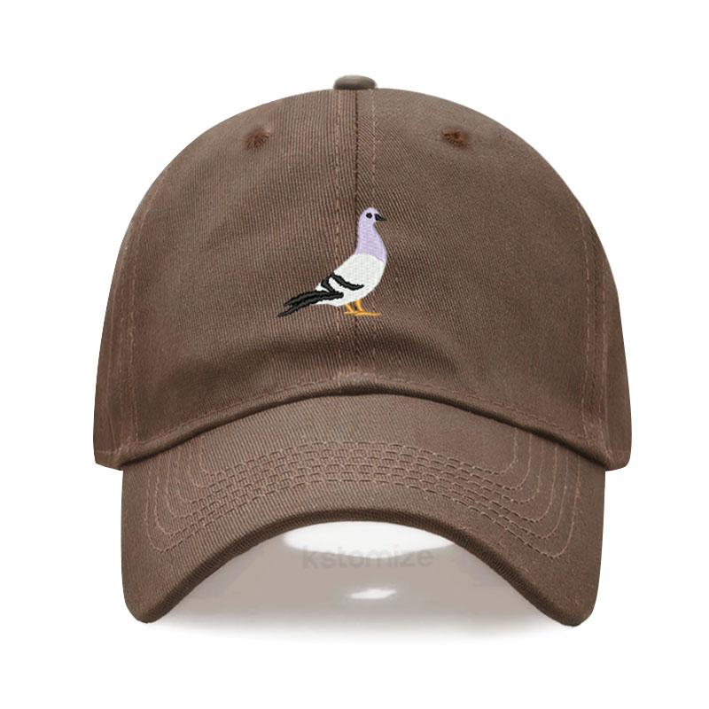 

Pigeon Embroidery Baseball Cap For Women Men Fashion Adjustable Soft Washed Cotton Dad Hat Unisex Classic Golf Caps