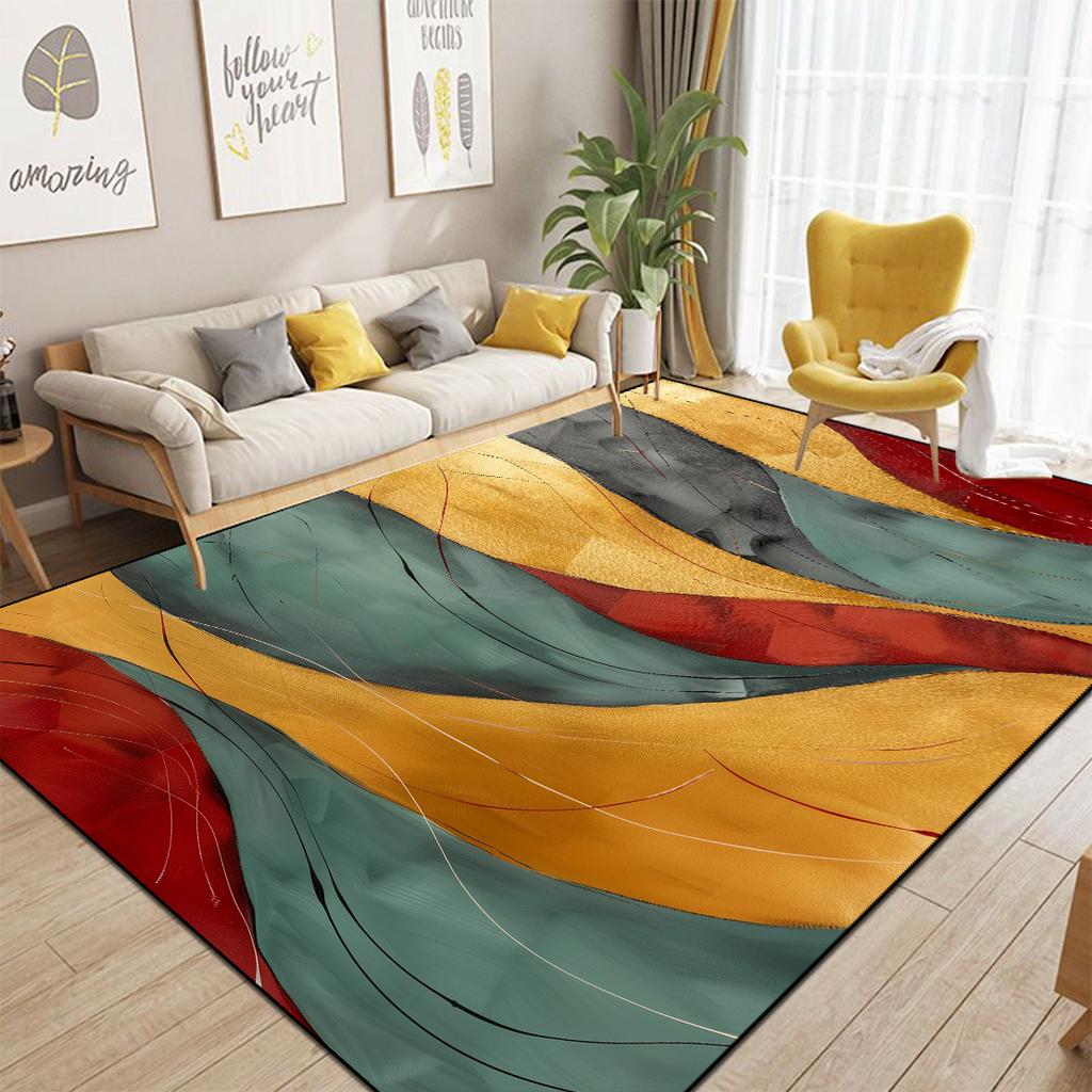 Abstrakter Stil Wohnzimmerteppich Nordische Dekoration Sofa Ins Farbe Teppiche für Schlafzimmer Nachttisch Große Größe Moderne Dekoration Bodenmatte für Zuhause