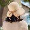 Summer New Hat Women's Sunshade Sunscreen Streamer Lafite Straw Hat Summer Travel