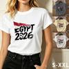 Egypt 2026 Soccer Flag Print T-Shirt Women's Stylish Sports Enthusiast Shirt