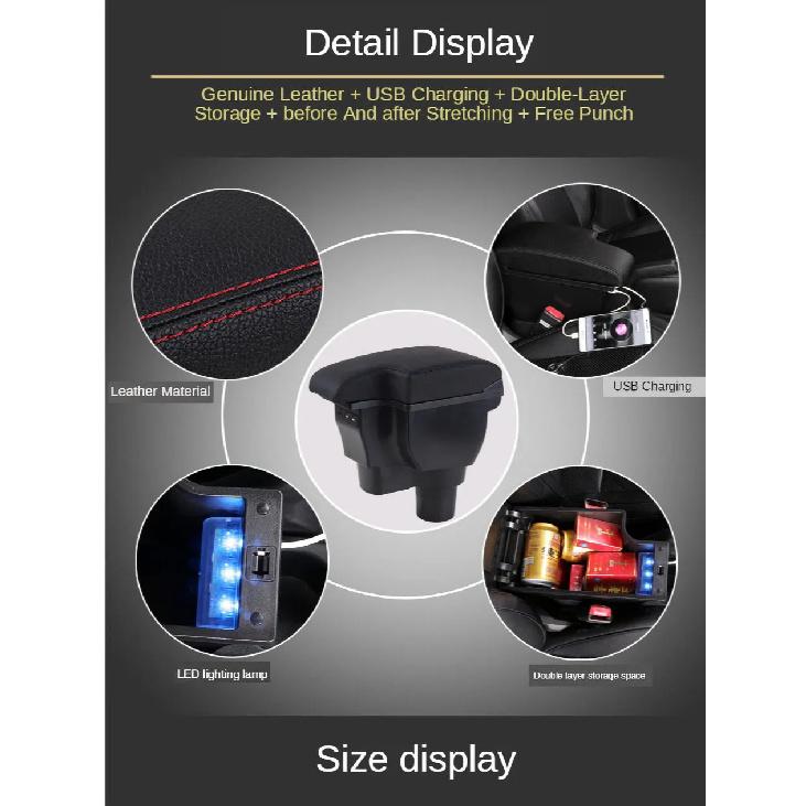 For Kia Rio 4 Armrest For Kia Rio X X-Line Car Armrest Auto Storage Box Car Accessorie Retrofit parts Interior details 2018-2022