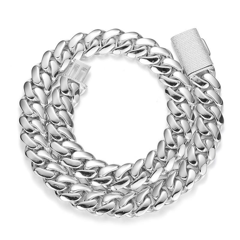 Europäische vergoldete Zirkon Cuban Link Halskette (10mm-22mm) - Trendiger Hip Hop Schmuck.