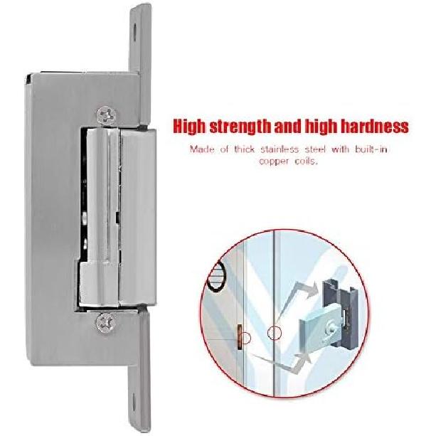 12V Adjustable Narrow-Type Electric Strike Door Lock Double Unlock Mode Access Control Lock Intelligent Cathode Lock Safety Intelligent Lock NO Fail