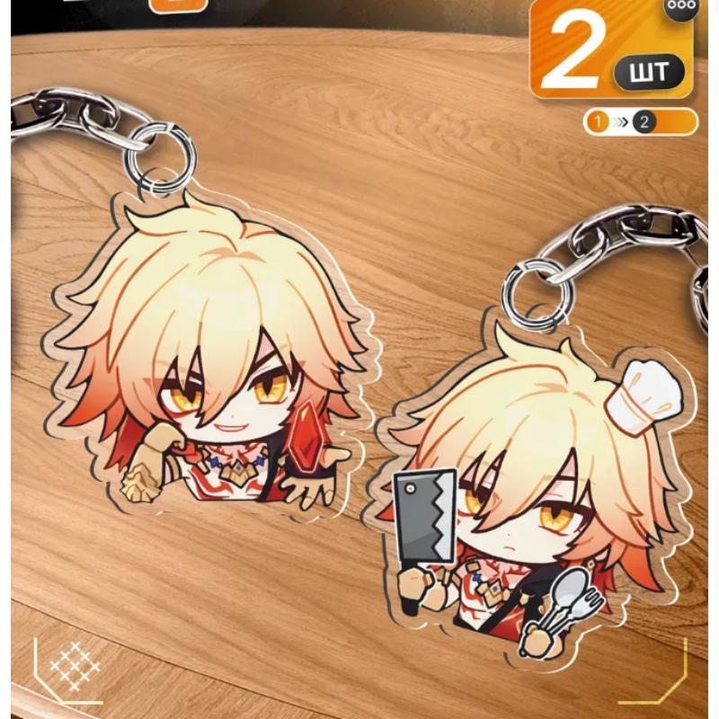 Acrylic Key Chain for Honkai: Star Rail Phainon Mydei Chibi Version Game Peripheral Acrylic Backpack Decoration Pendant Gift
