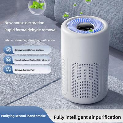 Compact Air Purifier Device Home HEPA Filter Odor Remover Smart Air Cleaner for Fresh Indoor Living White Plastic