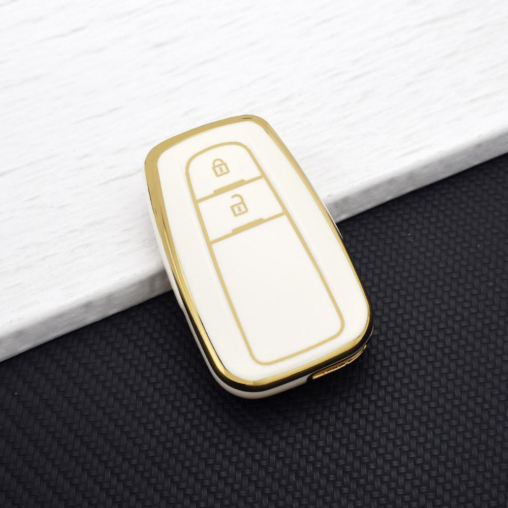 Soft TPU Car Key Case Shell For Toyota Prius Camry Corolla C-HR RAV4 Land Cruiser Prado Key Protector Cover Key Rings Auto Parts