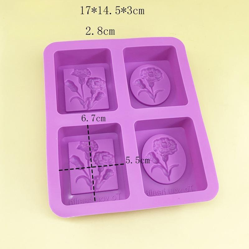 Square Handmade Soap Silicone Mould Square Essential Oil Soap Mould DIY Cake Mould Soap Soap Mould High Temperature Abrasives