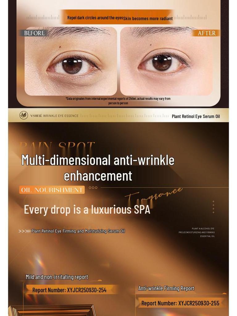 Sérum de Ojos Vegano con Retinol, Ideal para Viajar: Firmeza, Antiarrugas, Elasticidad e Hidratación para Líneas Finas