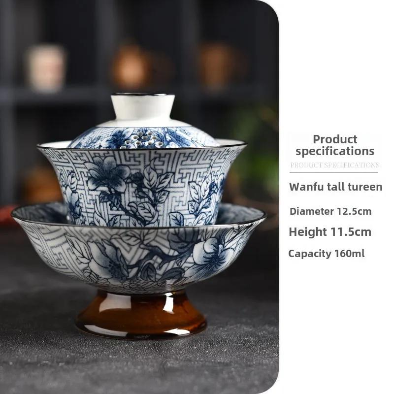 160cc Ceramic Gaiwan Teacup handmade Tea Tureen Boutique tea bowl Chinese Porcelain Teaware Accessories Drinkware